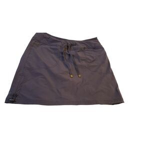 Green Tea Womens Medium M Gray Activewear Skort Drawstring‎ Side Zip Yoga Tennis